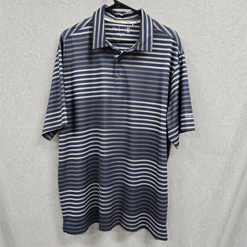 Walter Hagen Mens XL 11 Majors Golf Polo Shirt Striped Short Sleeve
